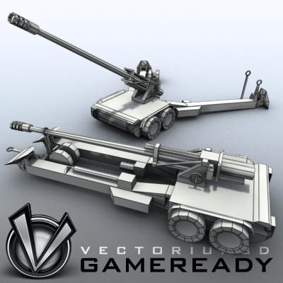 3D Model of Low res model of modern Chinese howitzer PLL01 (W88/890). - 3D Render 7